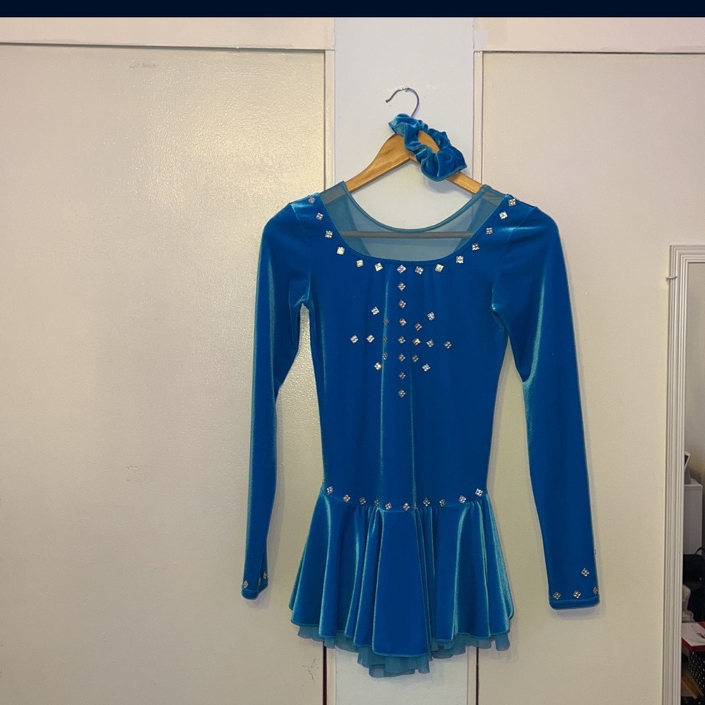 ice skating blue dress